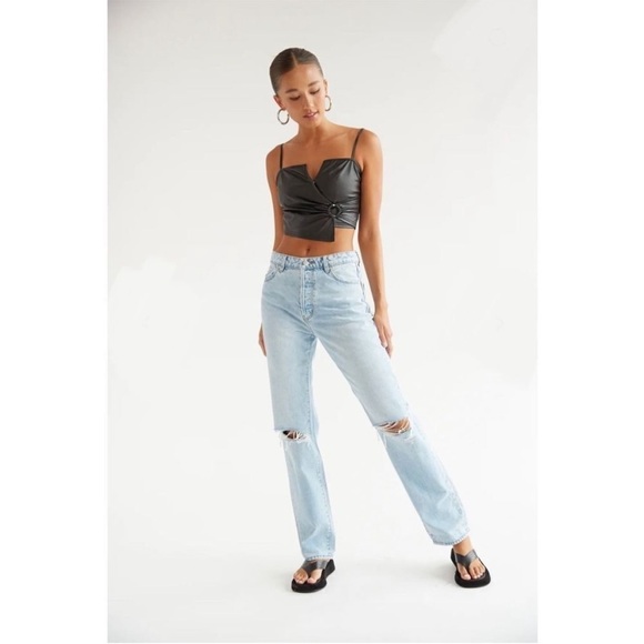 Rolla's Heidi High Rise Loose Straight Jeans Light G'Day Mate Wash Distressed 26 - Picture 12 of 14